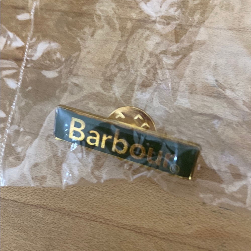 Barbour Gold and Green Pin